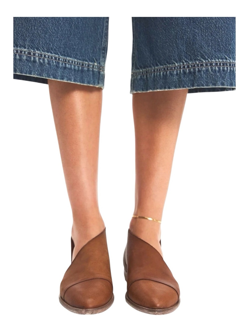 Free People Royale Flats Cutout Leather Pointed Toe D’Orsay Brown Size 40 9/9.5 - Picture 2 of 16